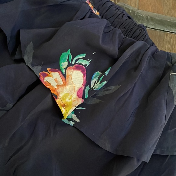 French Connection Dress NEW W Tags . Navy one shoulder ruffle . SZ 12 - Picture 6 of 7